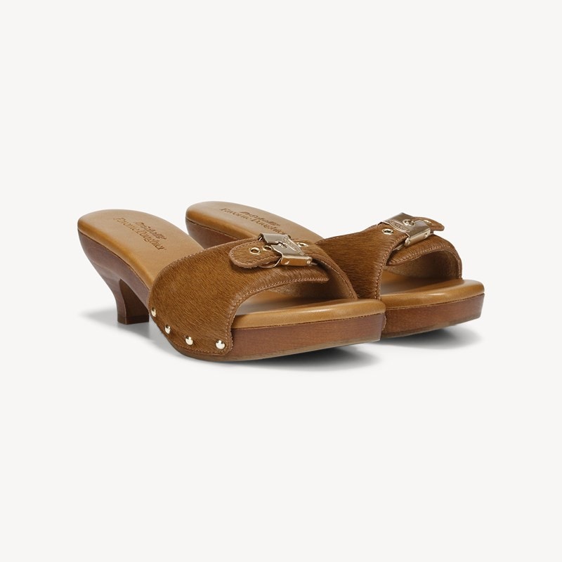 Dr. Scholl's Orig Collection Women's X Favorite Daughter Heartbreak Sandal Toffee Calf Hair Leather DRORG 6.5 M