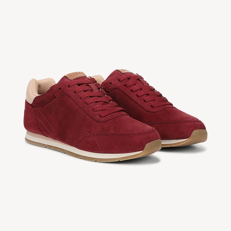 Dr. Scholl's Orig Collection Women's Callback Sneaker Shoes Burgundy Suede DRORG Leather 8.0 M