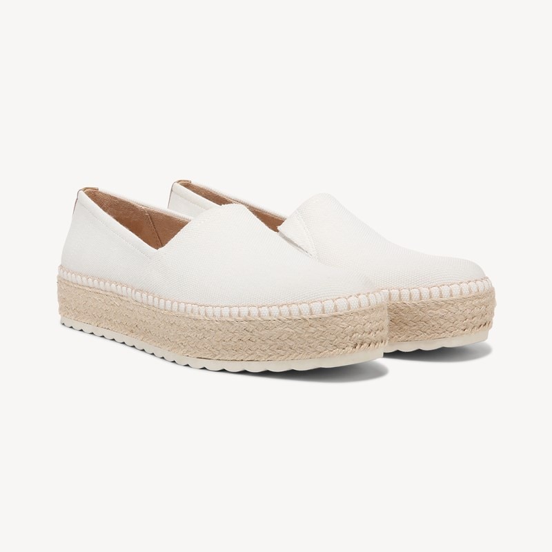 Dr. Scholl's Women's Sunray Espadrille Slip On Shoes White Fabric DRSCH Microfiber 6.5 M