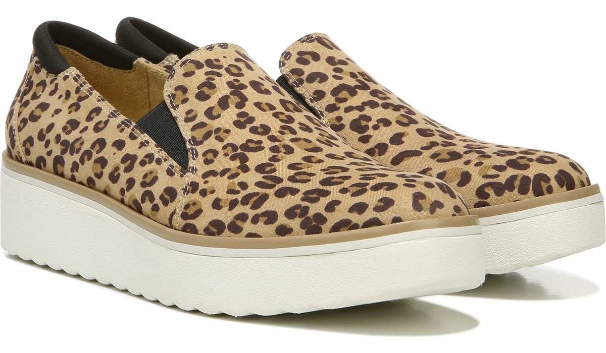 leopard platform slip on sneakers