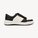 Black/White Faux Leather