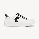 White/Black Faux Leather