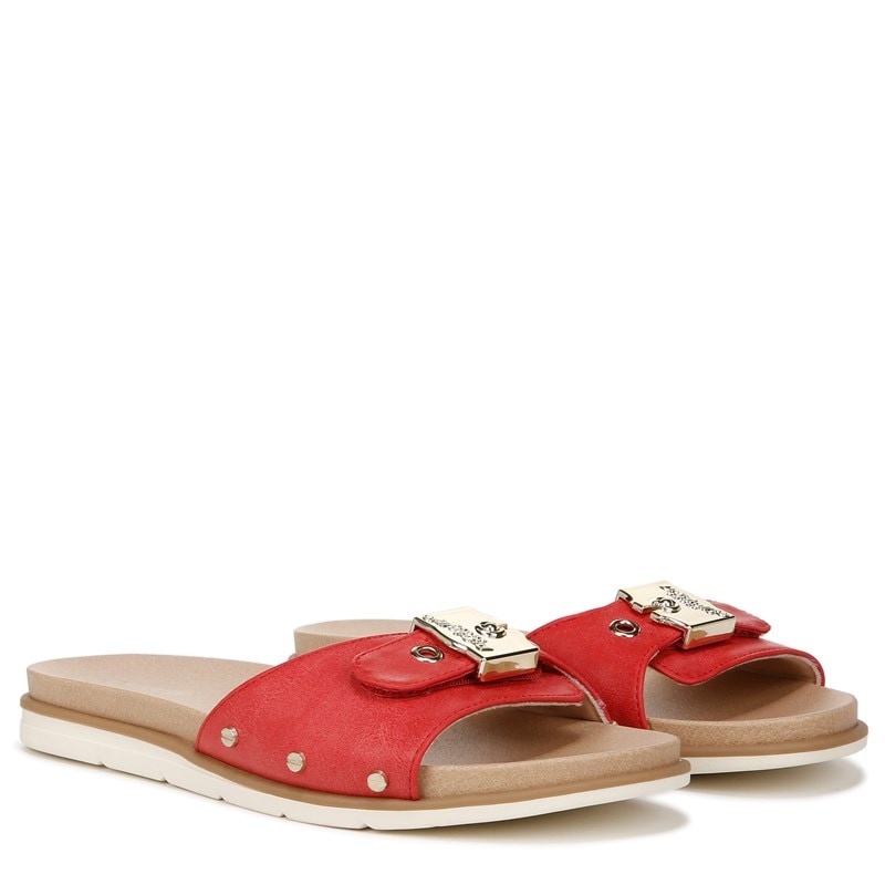 Dr. Scholl's Women's Nice Iconic Slide Sandal Heritage Red Faux Leather DRSCH 10.0 M
