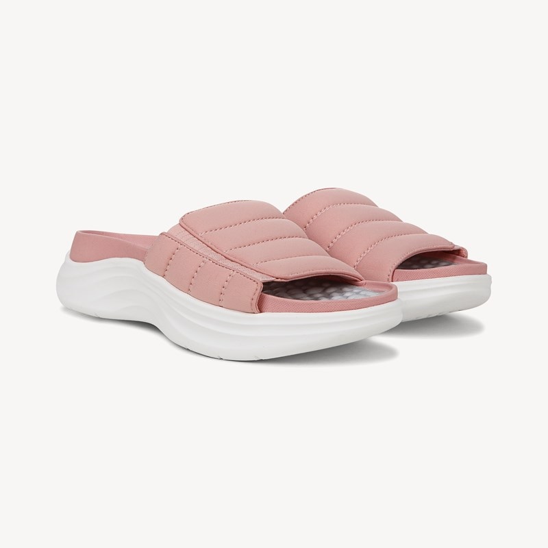 Dr. Scholl's Beyond Comfort Women's Feel Free Recovery Slide Sandal Rose Pink Fabric DRSBC 8.0 M