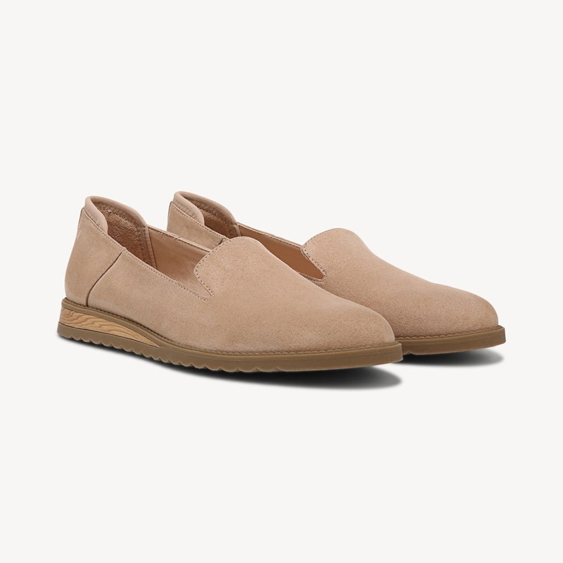 Dr. Scholl's Women's Jetset Loafer Shoes Sand Beige Fabric DRSCH Leather 7.0 M