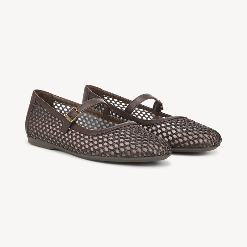 Dr. Scholl's Women's Wren Mary Jane Flat Shoes Dark Brown Faux Leather DRSCH 7.5 M