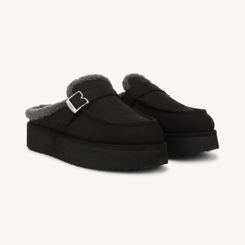 Dr. Scholl's Women's Chill Cozy Mule Shoes Black Microsuede DRSCH 9.0 M