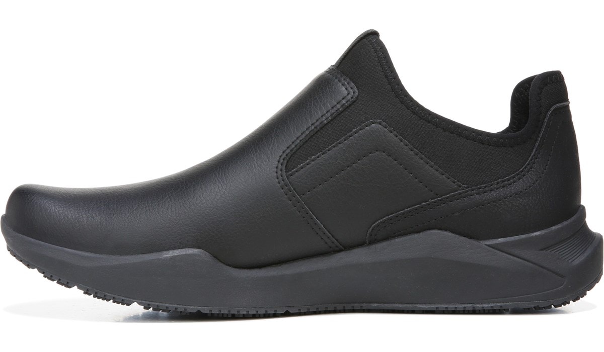Hidden Slip Resistant Slip On Sneaker in Black Leather | Work | Dr 