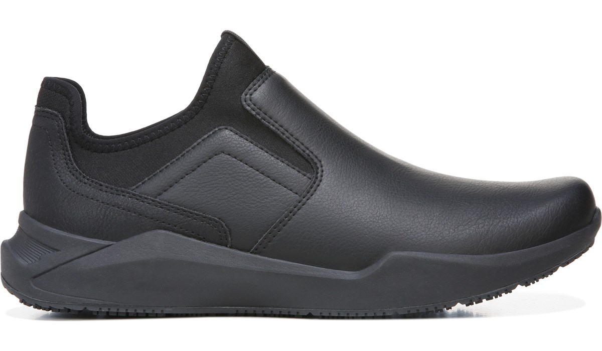 Hidden Slip Resistant Slip On Sneaker in Black Leather | Work | Dr 