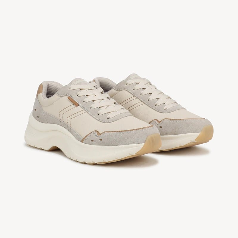 Dr. Scholl's Beyond Comfort Women's Walk Longer Lace Up Sneaker Shoes Oyster Grey Leather DRSBC 11.0 M