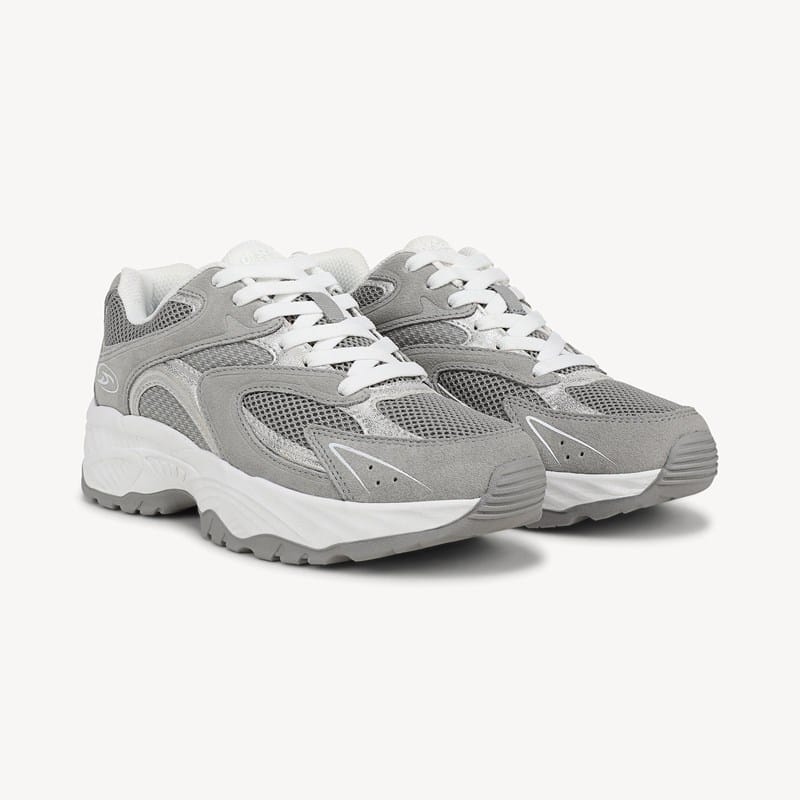 Dr. Scholl's Beyond Comfort Women's High Energy Walking Sneaker Shoes Grey Suede DRSBC Leather 9.5 M