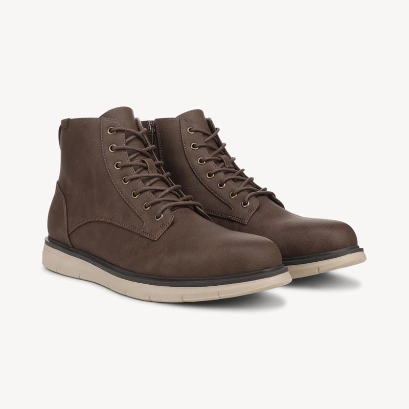 Dr. Scholl's Men's Stanley Lace Up Boot Dark Brown Faux Leather DRSCH 15.0 W