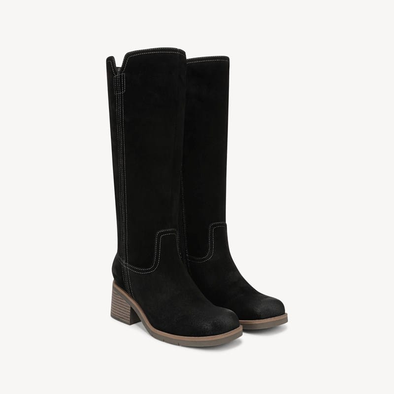 Dr. Scholl's Orig Collection Women's Joplin Luxe Tall Riding Boot Black Suede DRORG Leather 8.0 M