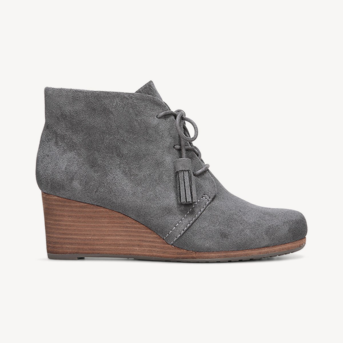 womens grey wedge booties