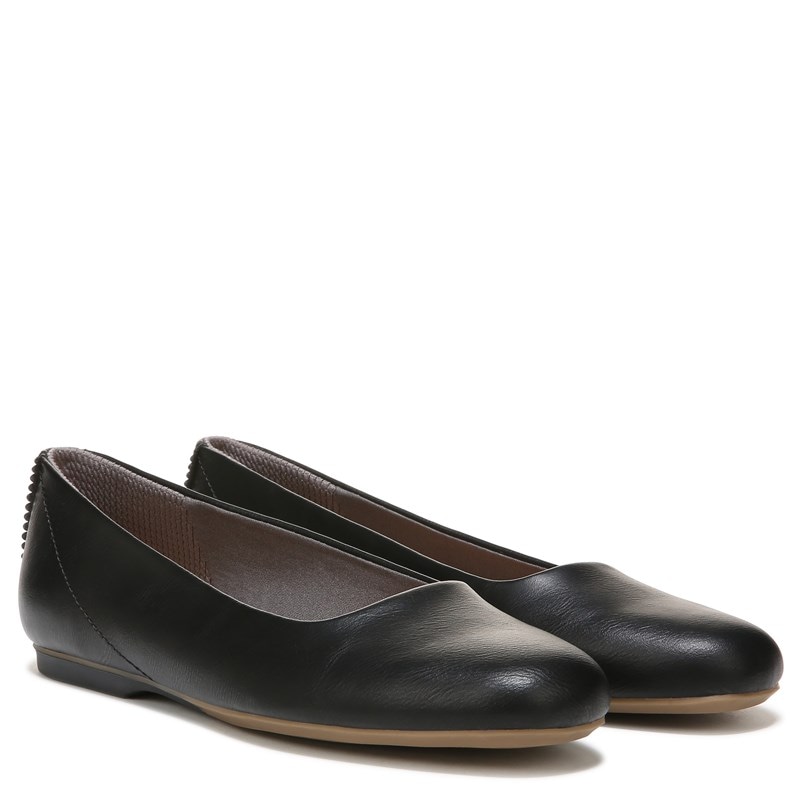 Dr. Scholl's Women's Wexley Ballet Flat Shoes Black Faux Leather DRSCH 7.5 W