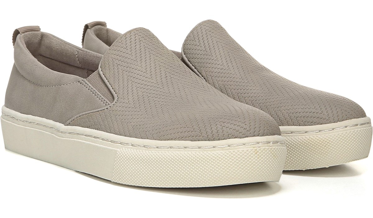 grey platform slip on sneakers