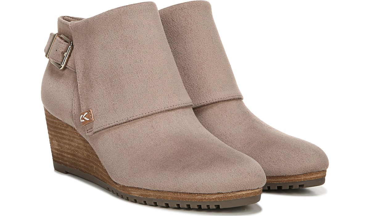 grey wedge bootie