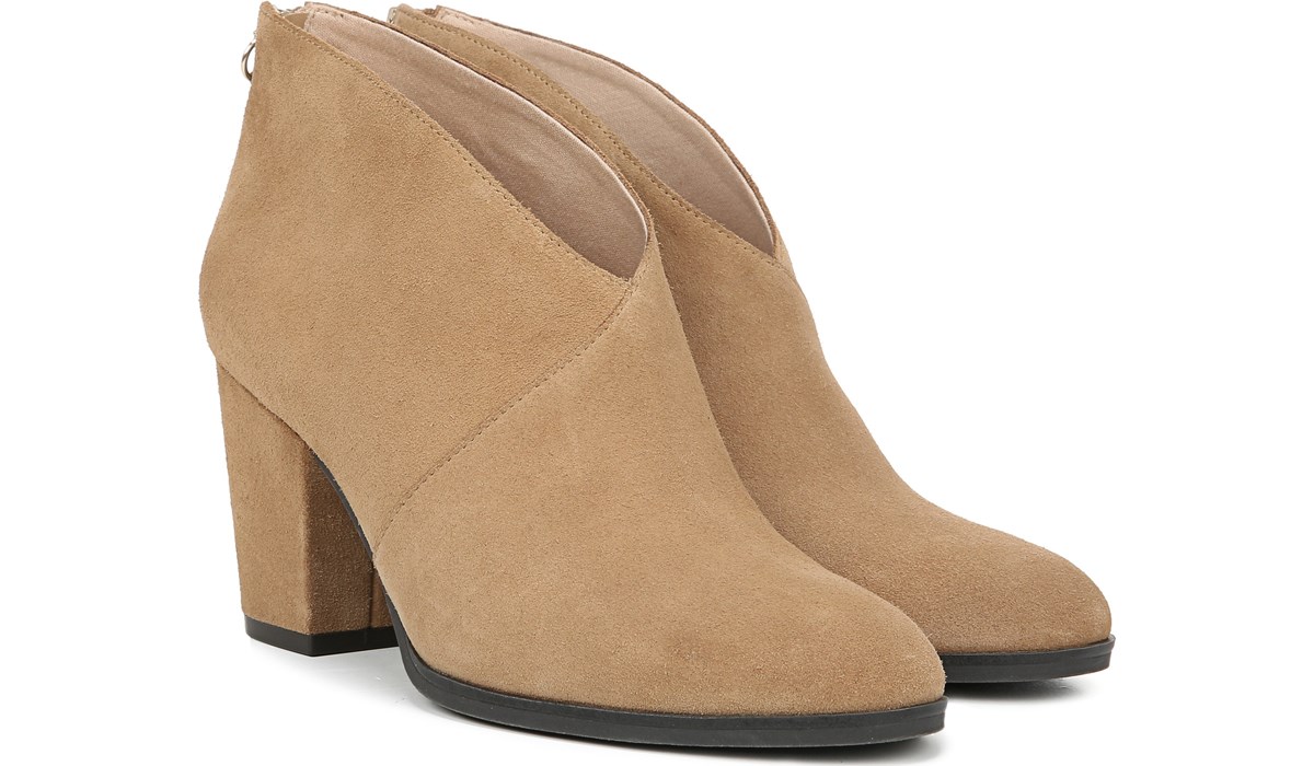 nude suede bootie