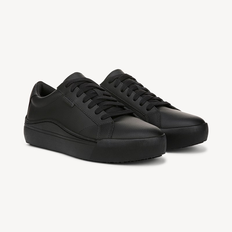 Dr. Scholl's Work Women's Time On Slip Resistant Sneaker Shoes Black Leather DRTX 10.0 M