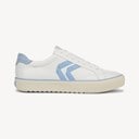 White Blue Faux Leather