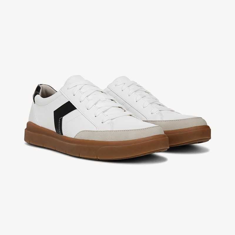 Dr. Scholl's Men's Madison Sneaker Shoes White/Black/Gum Faux Leather Drsch 9.0 M
