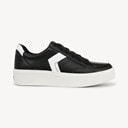 Black/White Faux Leather