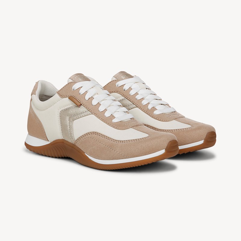Dr. Scholl's Women's Good Ol Days Lace Sneaker Shoes Cuban Sand Microsuede/Mesh Drsch 6.0 M