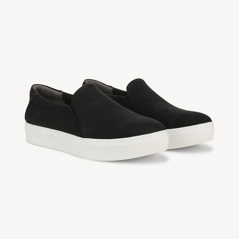 Dr. Scholl's Women's Madison Cloud Slip On Sneaker Shoes Black Faux Leather DRSCH 7.5 M