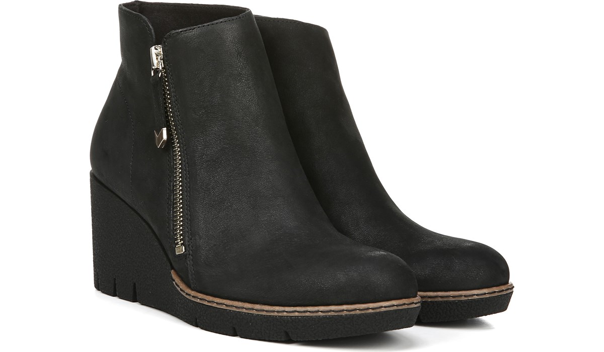 dr scholls black wedge booties