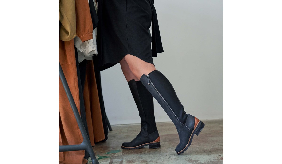 Tinslee Riding Boot in Black Leather