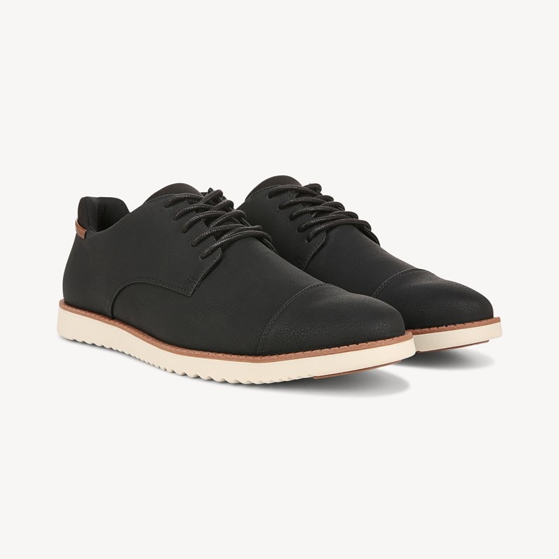 Dr. Scholl's Men's Sync Cap Toe Oxford Shoes Black Faux Leather DRSCH 9.0 W