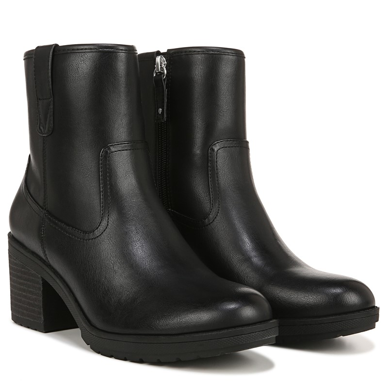Dr. Scholl's Women's Pearl Block Heel Bootie Boots Black Synthetic DRSCH Leather 11.0 M