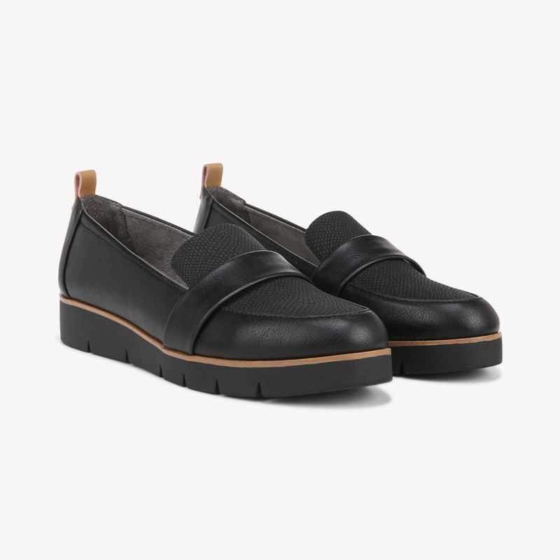 Dr. Scholl's Women's Webster Loafer Shoes Black Snake DRSCH Leather 7.0 M