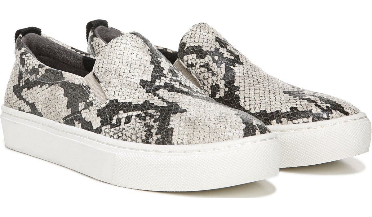 snake print slip on sneakers