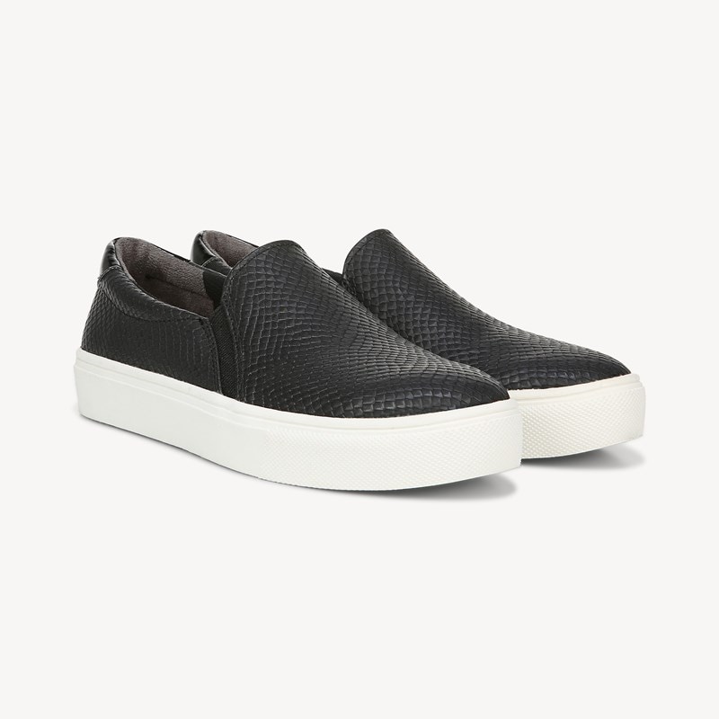 Dr. Scholl's Women's Nova Slip On Sneaker Shoes Black Snake DRSCH Leather 9.0 M