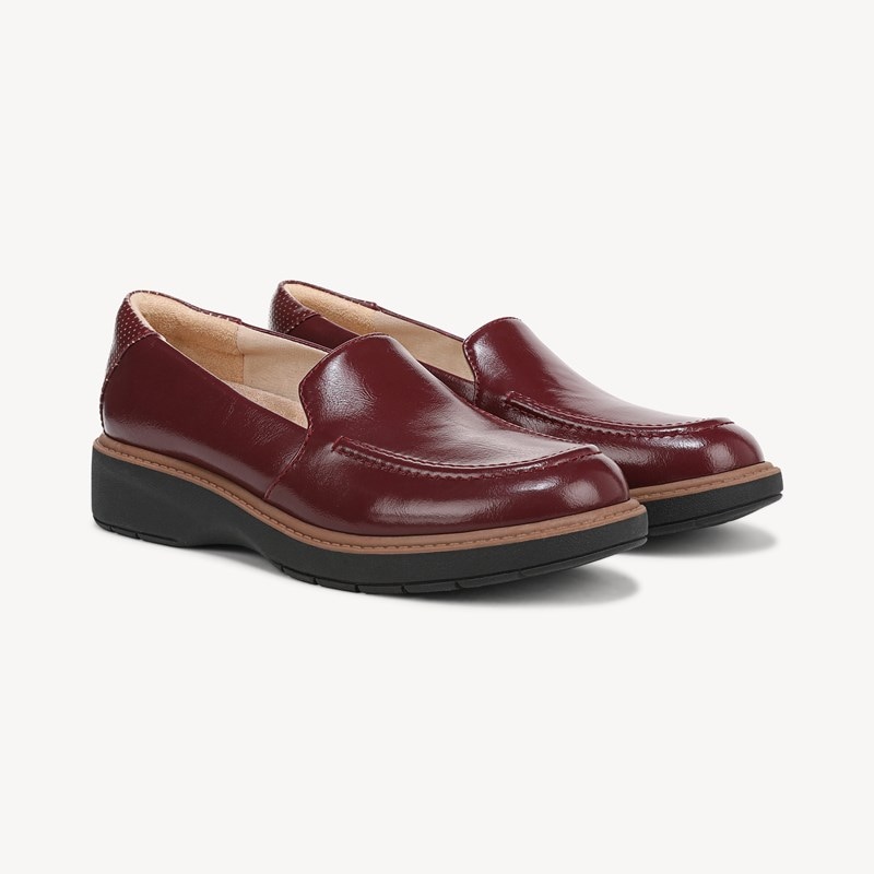 Dr. Scholl's Women's Calm Down Loafer Shoes Burgundy Faux Leather DRSCH 7.5 M