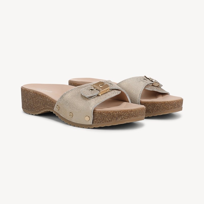 Dr. Scholl's Orig Collection Women's Original Flex Sandal Gold Leather DRORG 6.0 M