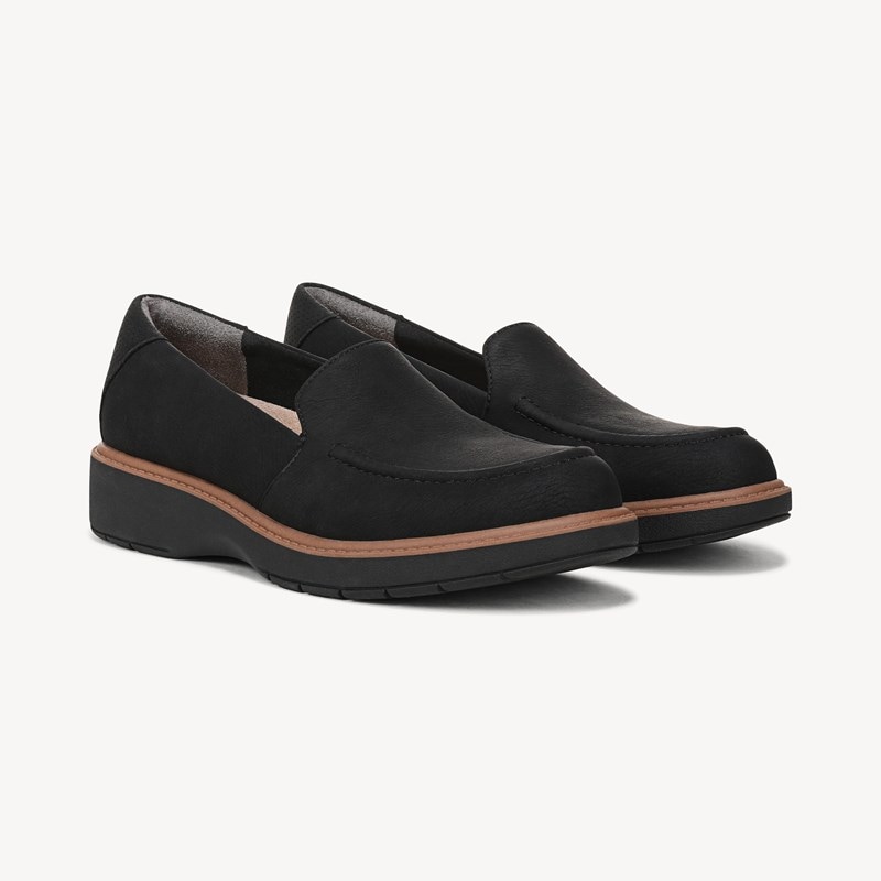 Dr. Scholl's Women's Calm Down Loafer Shoes Black Faux Leather DRSCH 6.5 M
