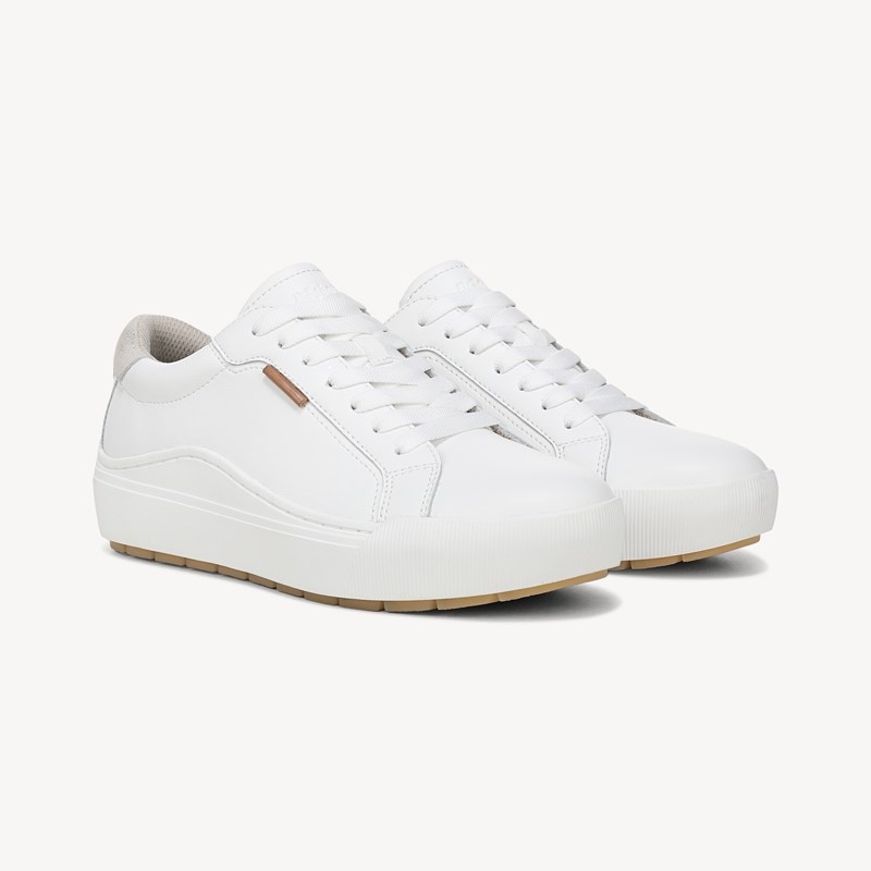 Dr. Scholl's Orig Collection Women's Take Time Sneaker Shoes White Leather DRORG 9.0 M