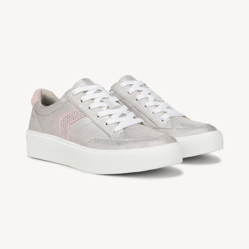 Dr. Scholl's Women's Madison Lace Sneaker Shoes Light Pink Faux Leather DRSCH 8.0 M
