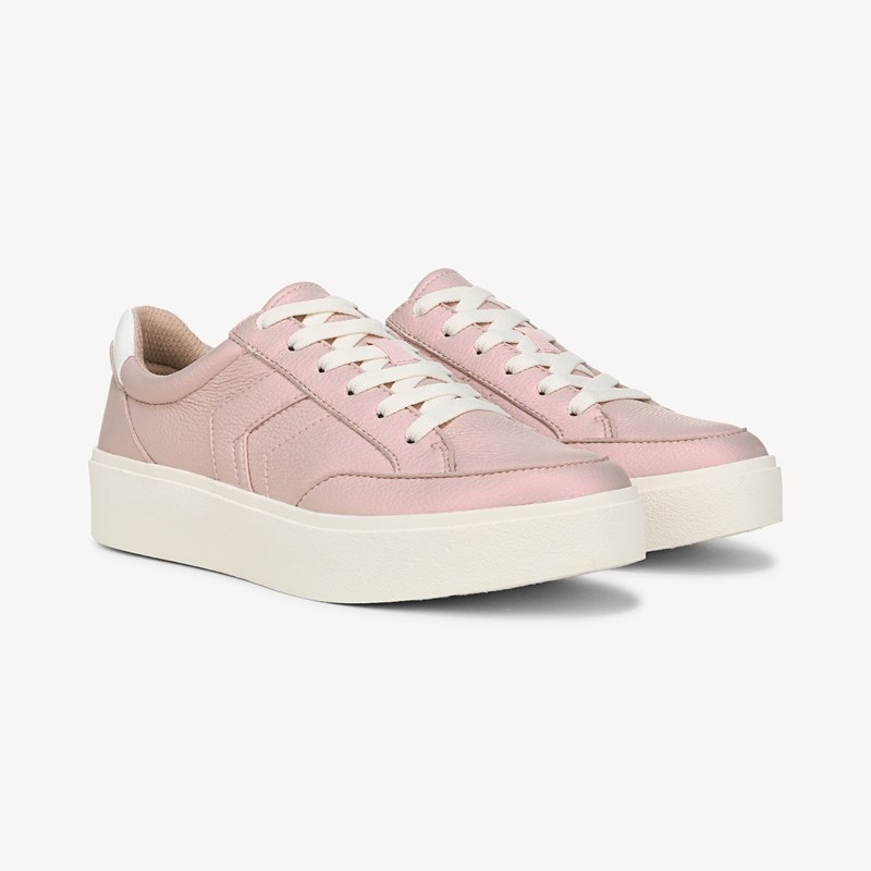 Dr. Scholl's Women's Madison Lace Sneaker Shoes Shimmer Pink Faux Leather DRSCH 6.5 M