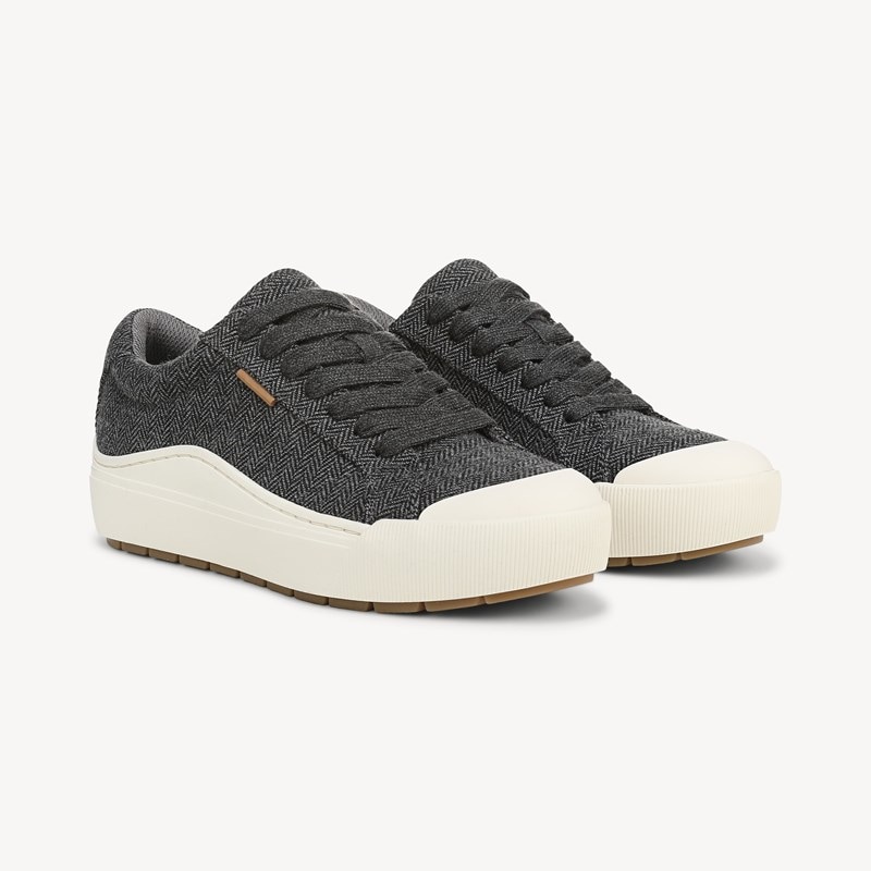 Dr. Scholl's Women's Time Off Sneaker Shoes Charcoal Grey Fabric DRSCH Leather 10.0 M