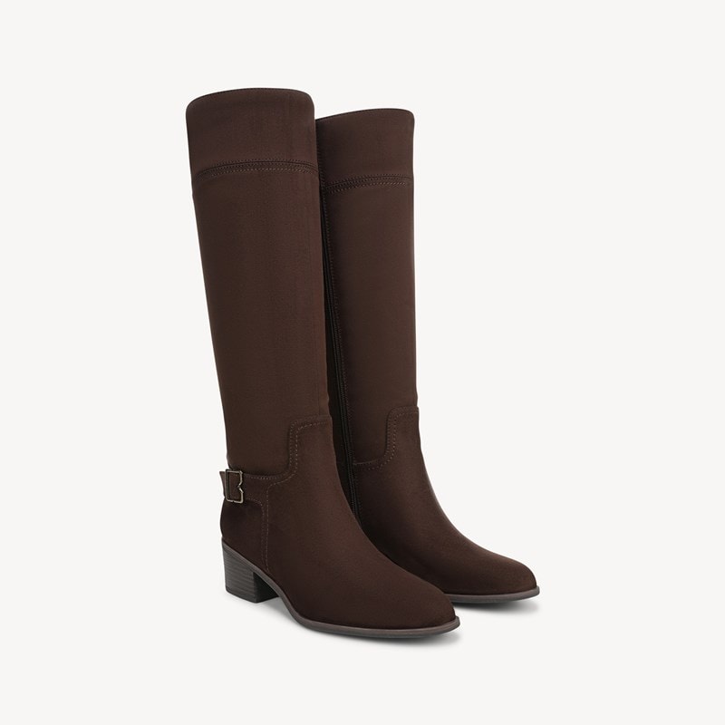 Dr. Scholl's Women's Adeline Knee High Boot Dark Umber Microfiber DRSCH Leather 7.0 M