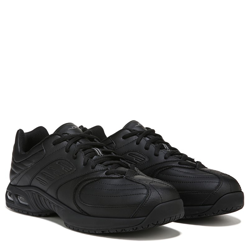 Dr. Scholl's Work Men's Cambridge II Slip Resistant Sneaker Shoes Black Leather DRTX 9.0 M