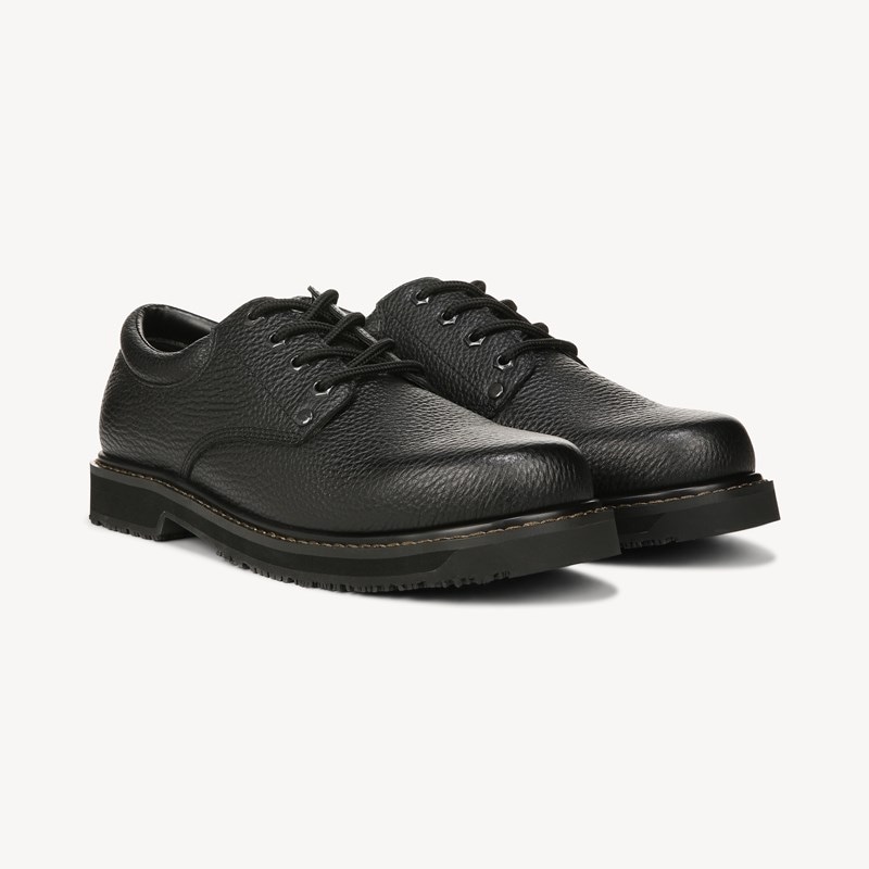 Dr. Scholl's Work Men's Harrington II Slip Resistant Oxford Shoes Black Leather DRTX 9.0 W