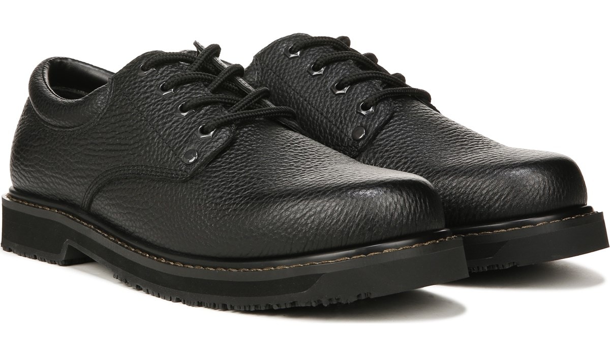 black leather work shoes