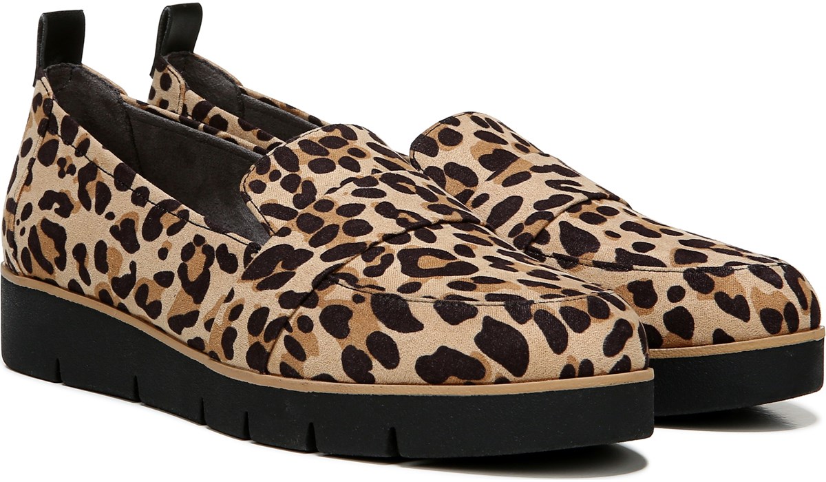 leopard print slip on loafers