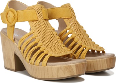 dr scholl's lemon block heel sandal