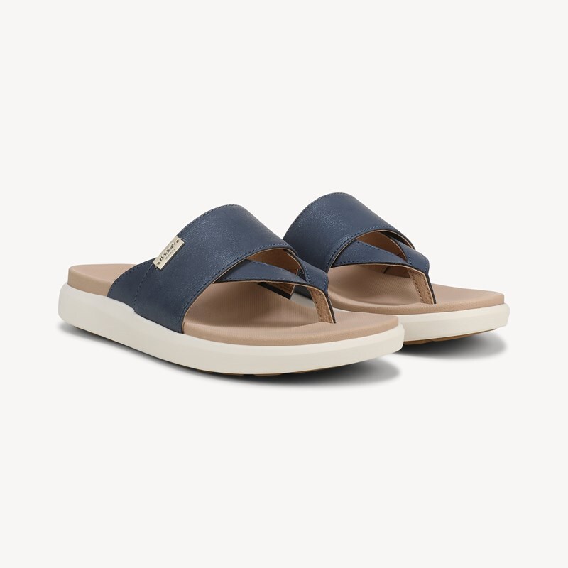 Dr. Scholl's Women's All Day Sandal Oxide Blue Faux Leather DRSCH Oxide Grey Blue Faux 6.5 M