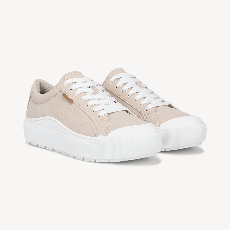 Dr. Scholl's Women's Time Off Sneaker Shoes Light Sand Faux Leather DRSCH 9.5 M